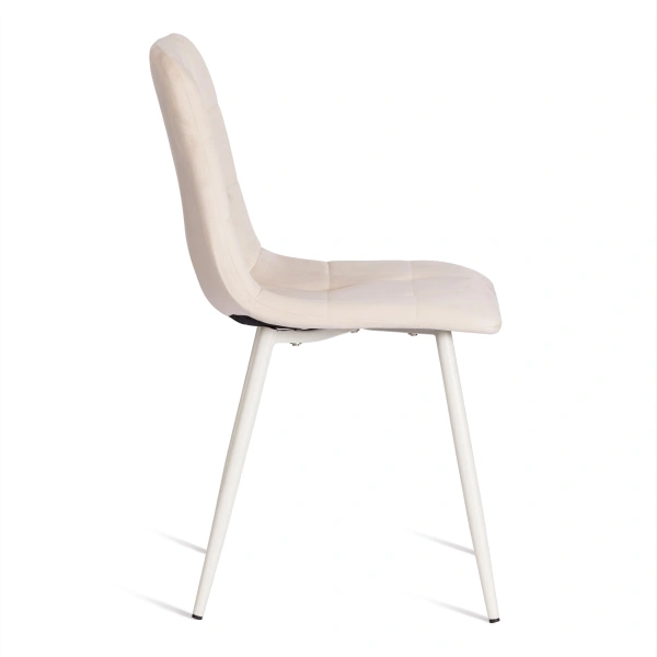 Стул CHILLY (mod. 7094-1) вельвет/металл, 44,5х52,5х86 см, beige (бежевый) HLR2 / белый
